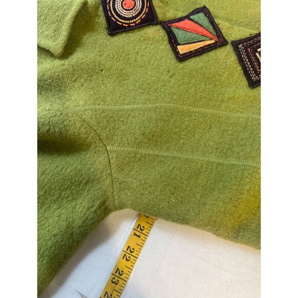 NWT Carson Womens Green Wool Jacket Medium Funky Buttons - Picture 8 of 8